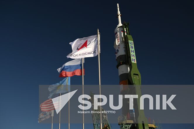 The Soyuz-2.1a rocket booster with the Soyuz MS-22 K. Tsiolkovsky spacecraft is erected to a launch pad ahead of its upcoming launch scheduled for September 21, at the Baikonur Cosmodrome, Kazakhstan. Location: Kazakhstan, Baikonur. Author: Maksim Blinov/Sputnik. Kazakhstan Russia Space