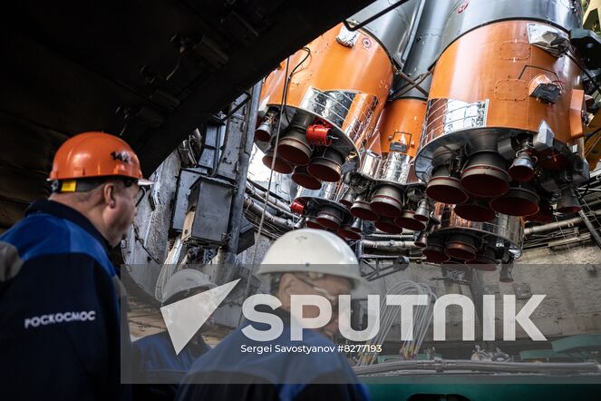 The Soyuz-2.1a rocket booster with the Soyuz MS-22 K. Tsiolkovsky spacecraft is erected to a launch pad ahead of its upcoming launch scheduled for September 21, at the Baikonur Cosmodrome, Kazakhstan. Location: Kazakhstan, Baikonur. Author: Sergei Savostyanov/Sputnik. Kazakhstan Russia Space