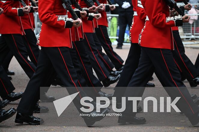 Royal guards march during a funeral procession on the day of the state funeral and burial of Britain's Queen Elizabeth II, in London, Britain. Location: United Kingdom, London. Author: Alexey Vitvitsky/Sputnik. Britain Queen Elizabeth II Death