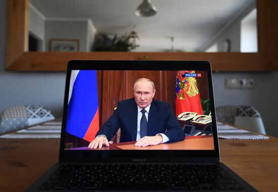 Russia Putin Address Broadcast