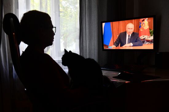 Russia Putin Address Broadcast
