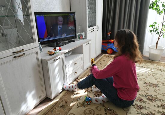 Russia Putin Address Broadcast