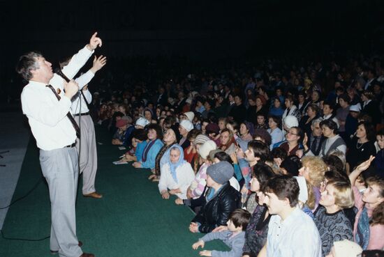 Mass sermon by pastor of Pentecostal Church in Moscow