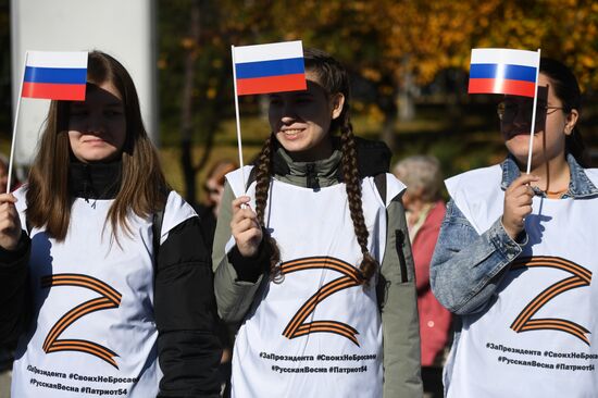 Russia Joining Referendum Regions Support Rallies