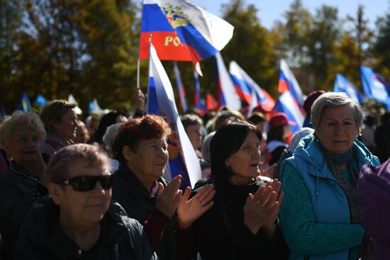 Russia Joining Referendum Regions Support Rallies