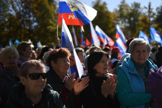Russia Joining Referendum Regions Support Rallies