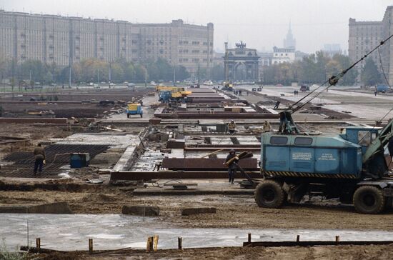 Construction of Victory Monument in Moscow