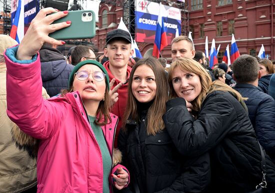 Russia Joining Referendum Support Rally
