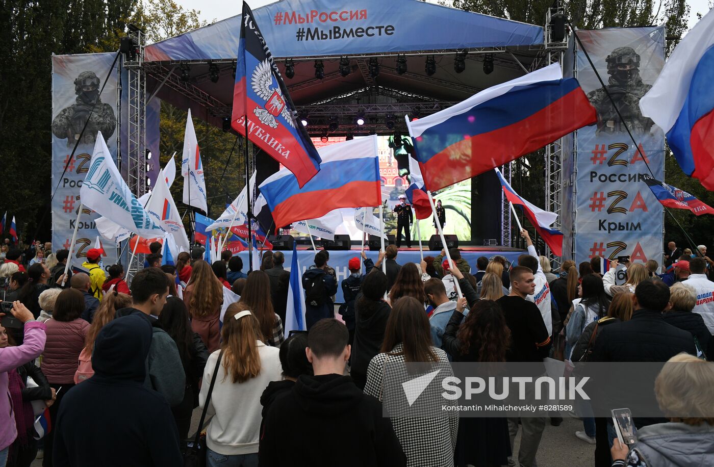 Russia Joining Referendum Regions Support Rallies