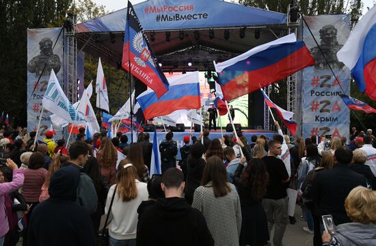 Russia Joining Referendum Regions Support Rallies