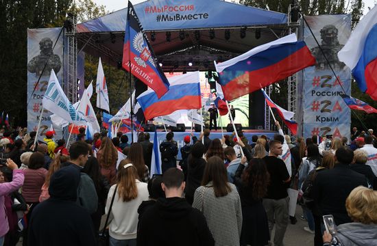 Russia Joining Referendum Regions Support Rallies