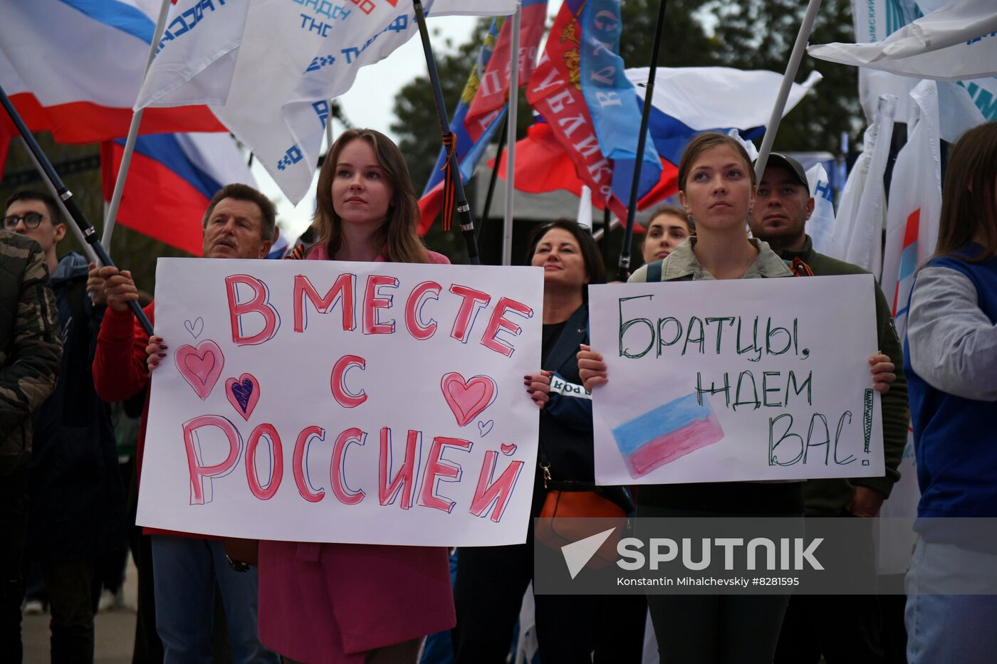 Russia Joining Referendum Regions Support Rallies