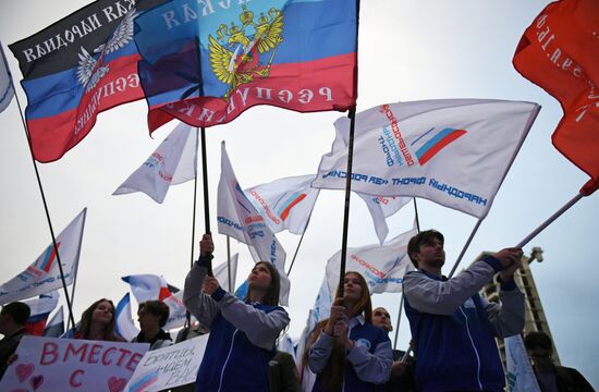 Russia Joining Referendum Regions Support Rallies