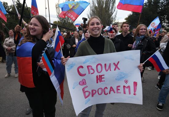 Russia Joining Referendum Regions Support Rallies