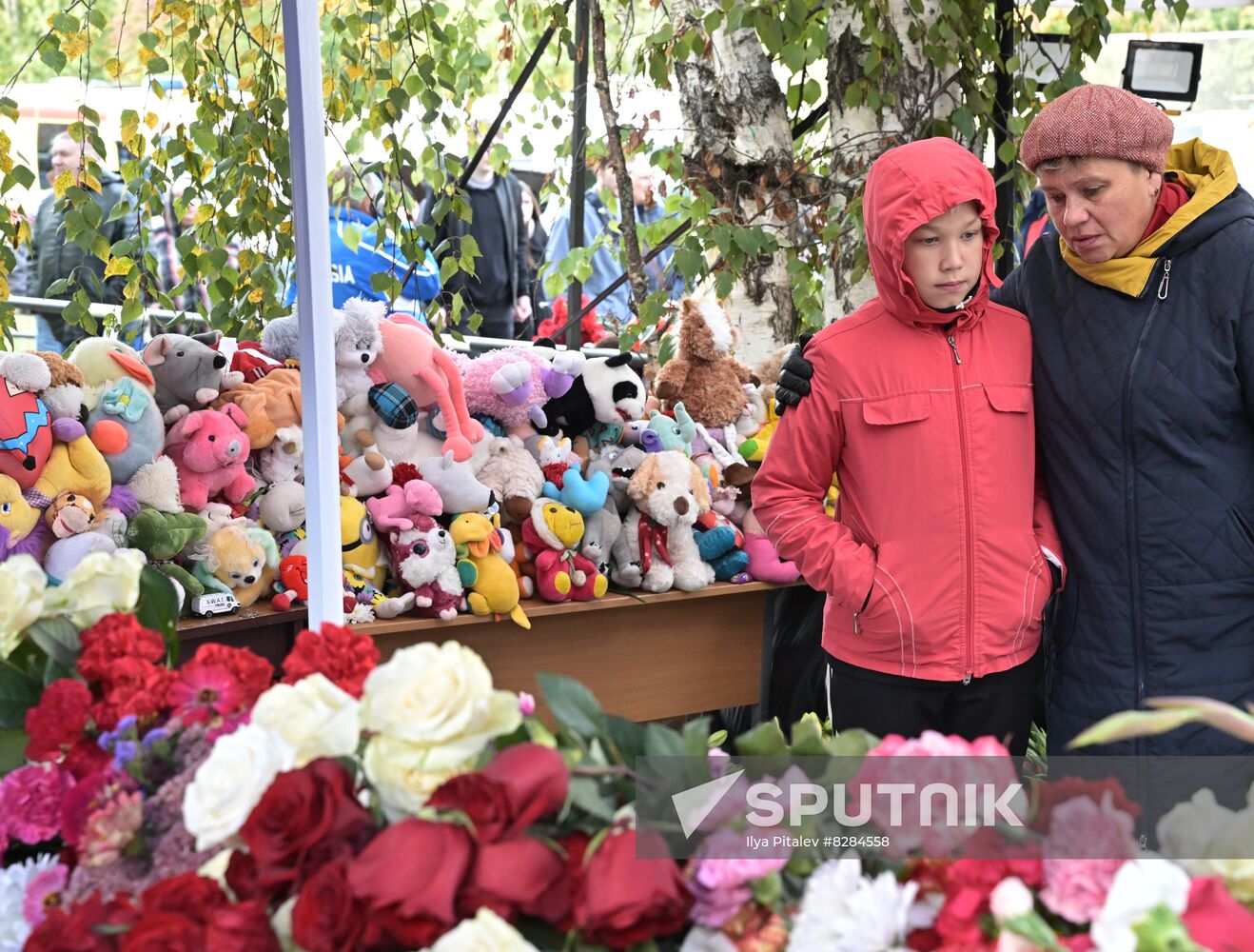 Russia School Shooting Flowers