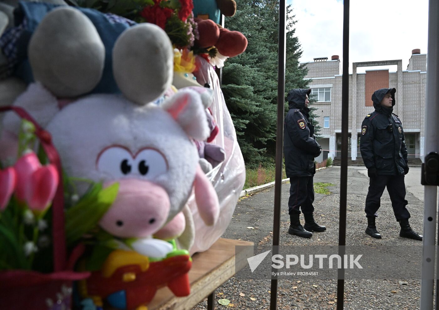 Russia School Shooting Flowers