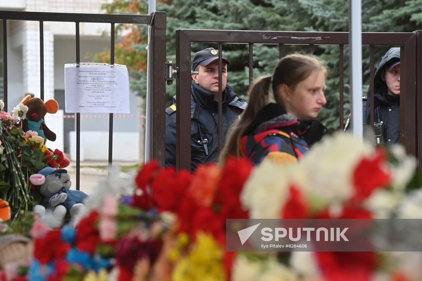 Russia School Shooting Flowers