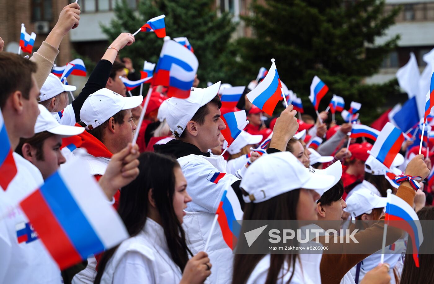 LPR Russia Joining Referendum Support Rally