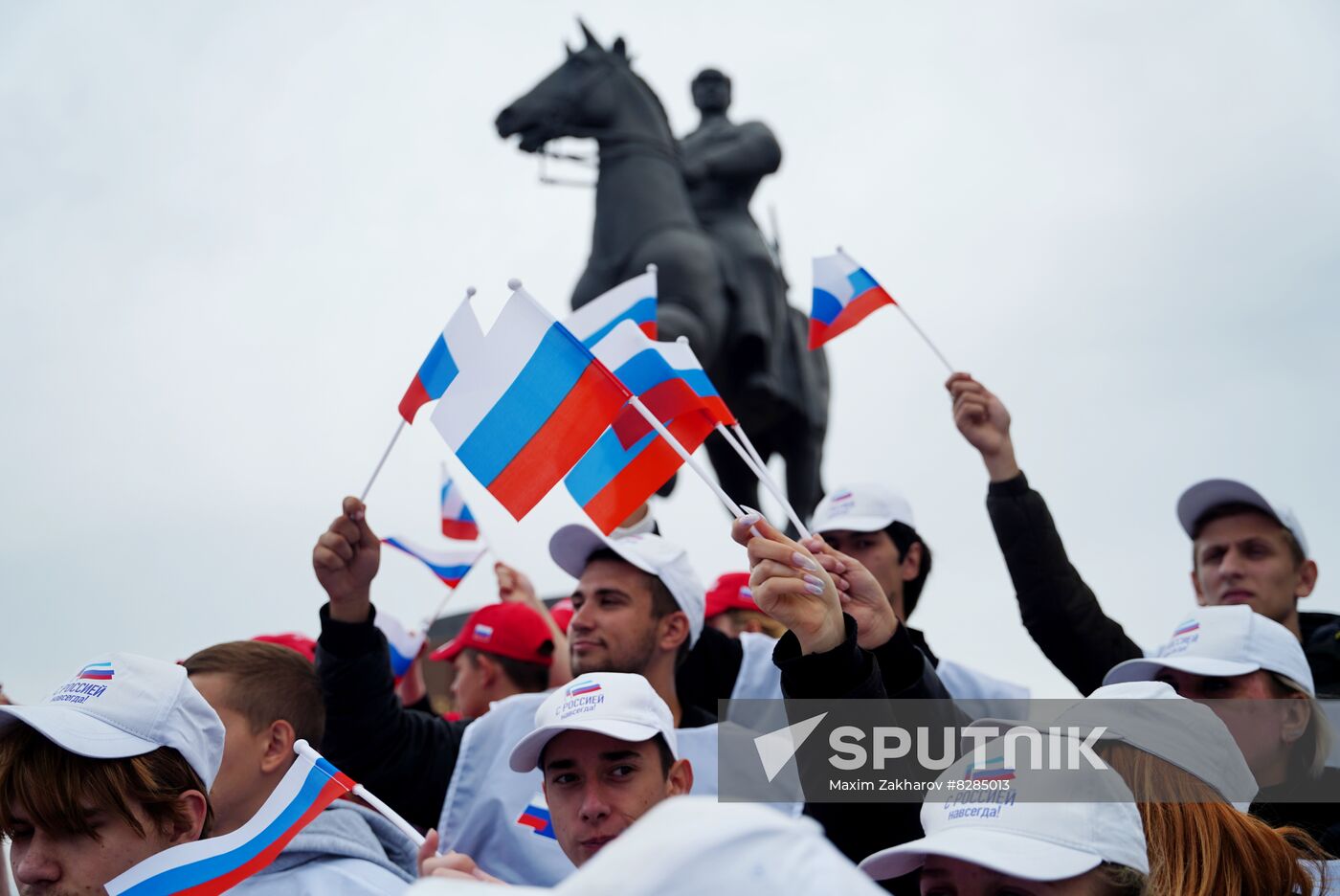 LPR Russia Joining Referendum Support Rally