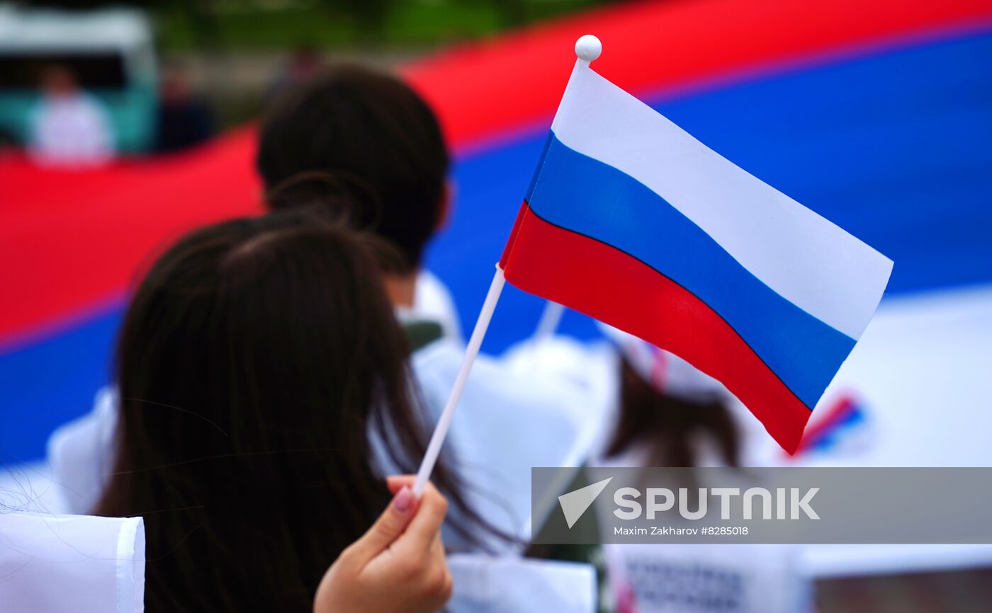 LPR Russia Joining Referendum Support Rally
