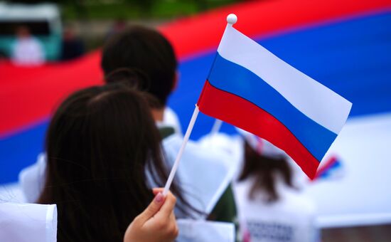 LPR Russia Joining Referendum Support Rally