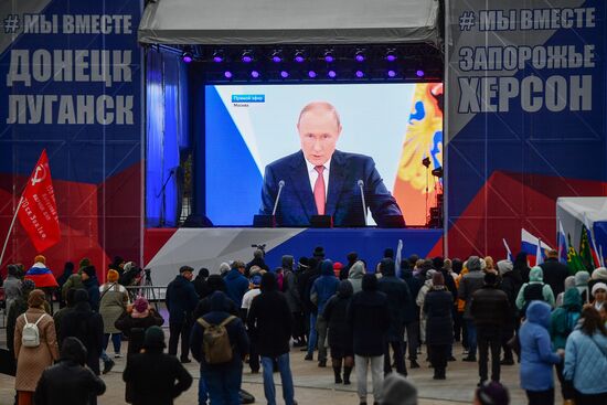 Russia Putin New Territories Accession Broadcast