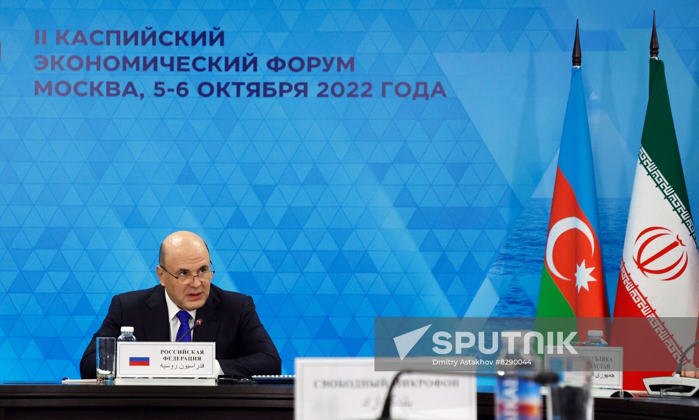 Russia Mishustin Caspian Economic Forum