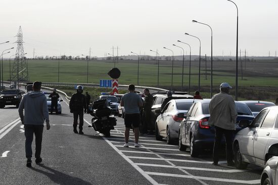 Russia Crimean Bridge Accident Traffic