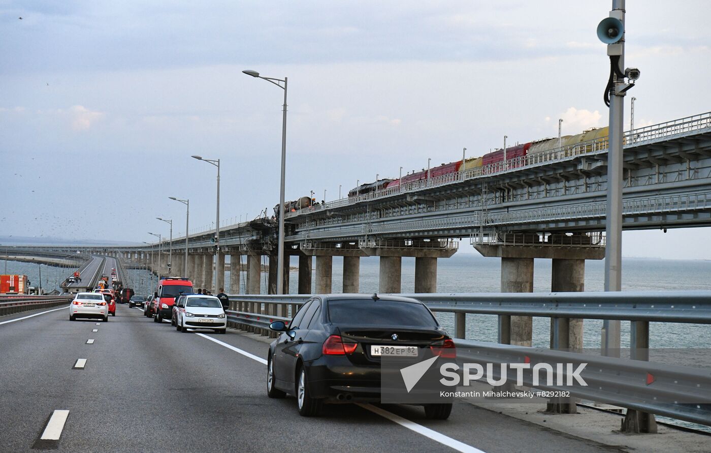 Russia Crimean Bridge Accident Traffic