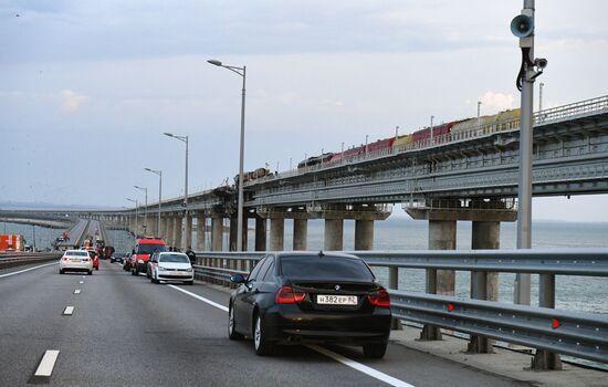 Russia Crimean Bridge Accident Traffic