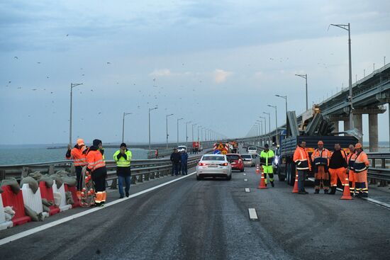 Russia Crimean Bridge Accident Traffic