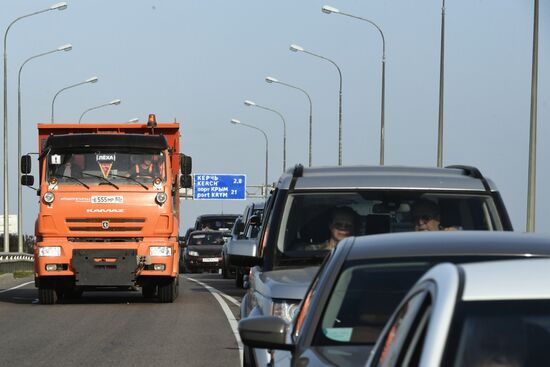 Russia Crimean Bridge Accident Traffic