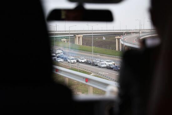 Russia Crimean Bridge Accident Traffic