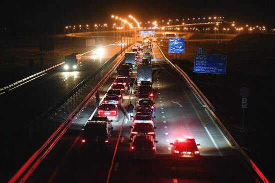 Russia Crimean Bridge Accident Traffic