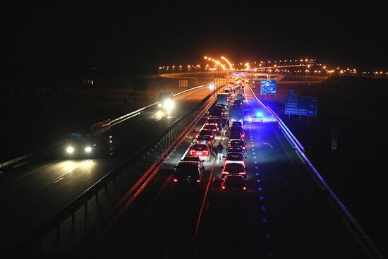 Russia Crimean Bridge Accident Traffic