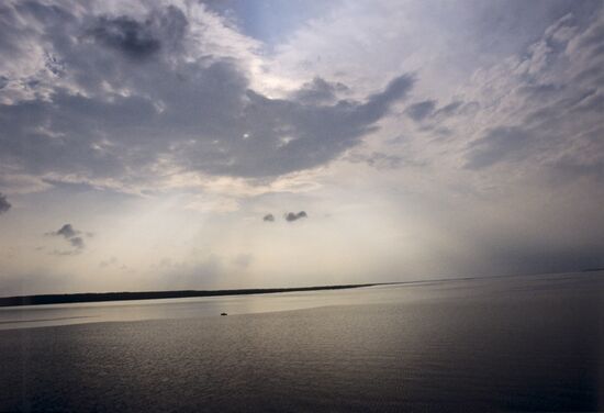 Lower reaches of Volga River