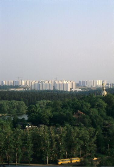 Bus travels around Moscow