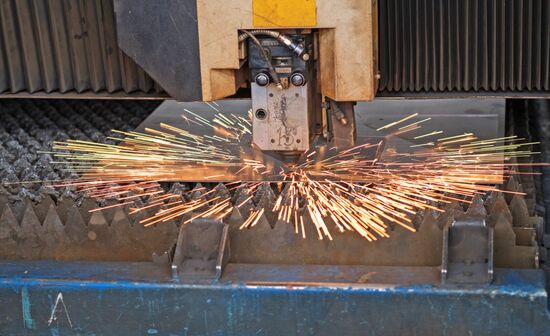 Laser unit cuts up metal sections at corporate production site