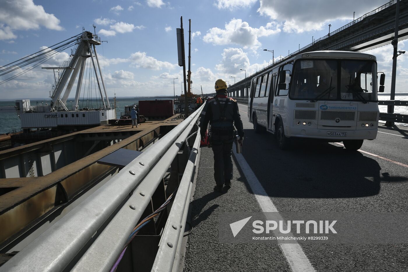 Russia Crimean Bridge Accident Restoration