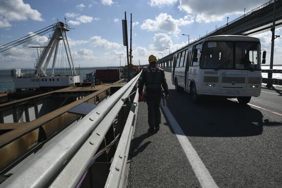 Russia Crimean Bridge Accident Restoration