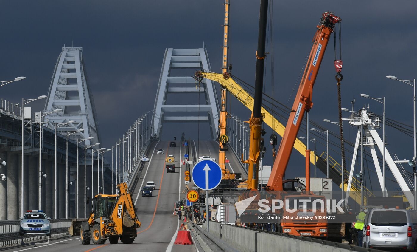 Russia Crimean Bridge Accident Restoration