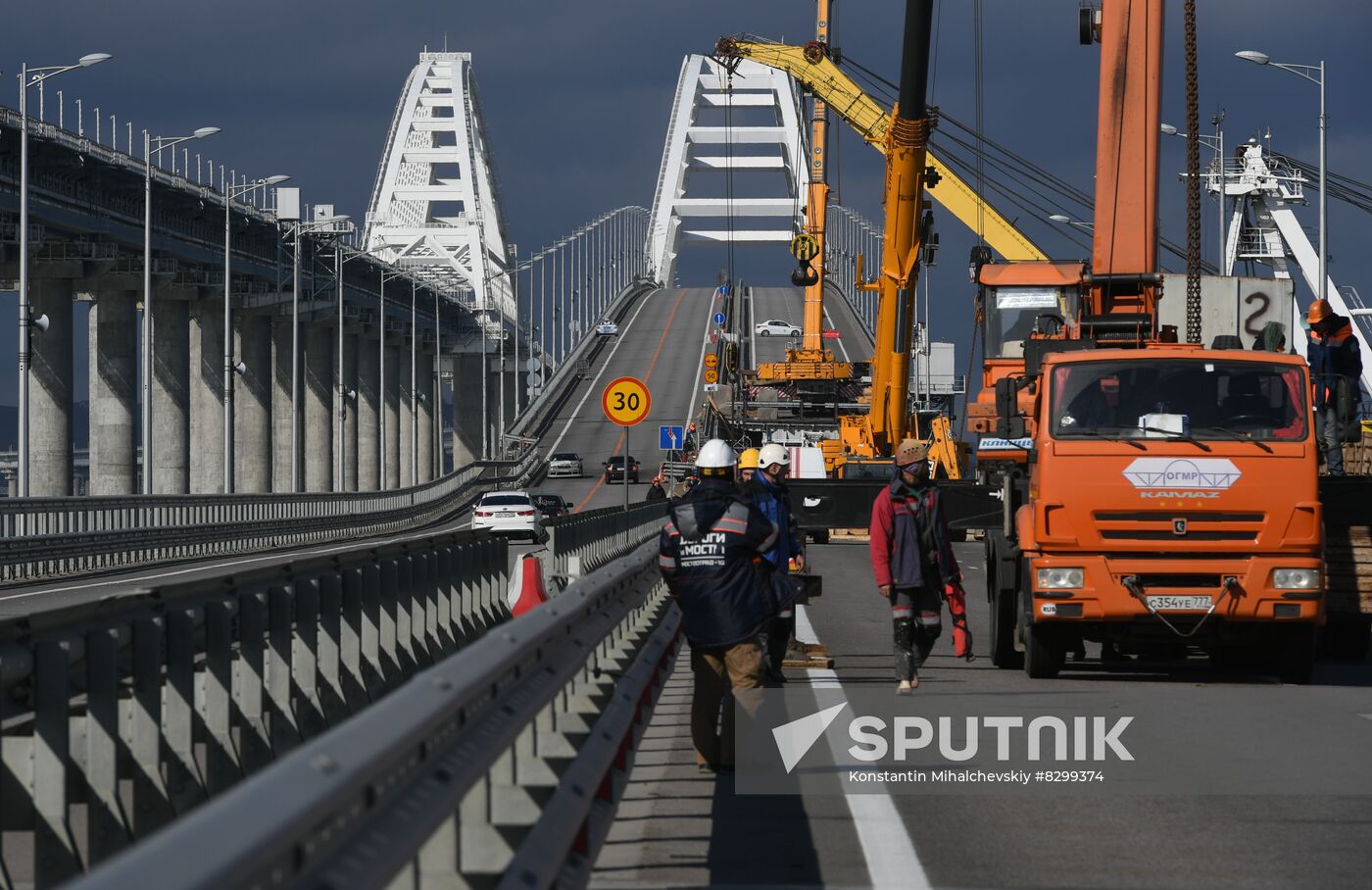 Russia Crimean Bridge Accident Restoration