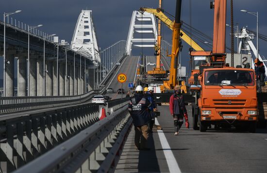 Russia Crimean Bridge Accident Restoration