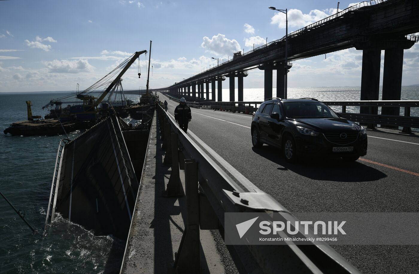 Russia Crimean Bridge Accident Restoration