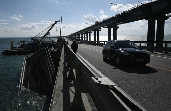 Russia Crimean Bridge Accident Restoration