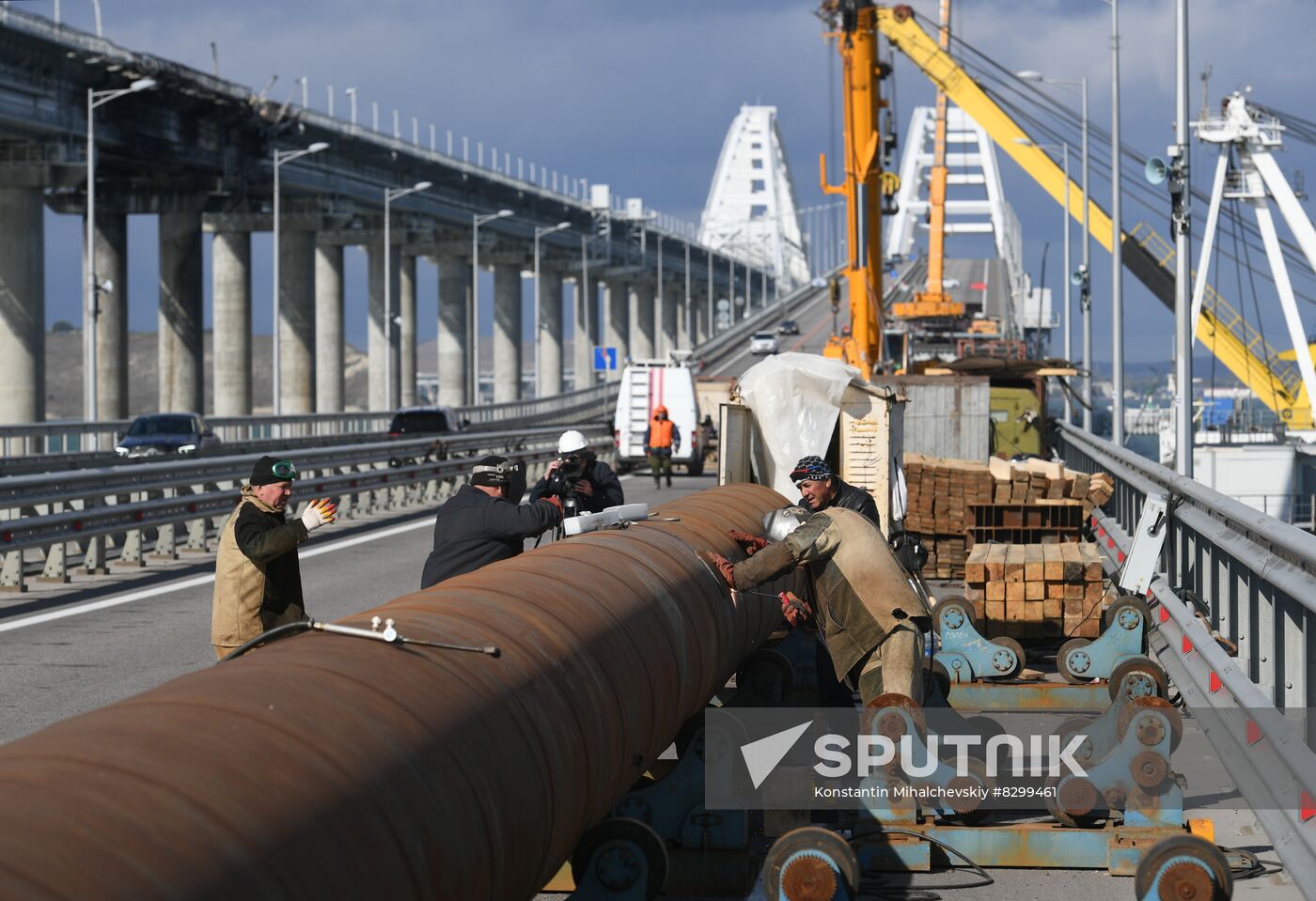Russia Crimean Bridge Accident Restoration
