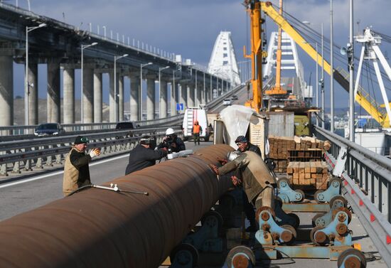 Russia Crimean Bridge Accident Restoration