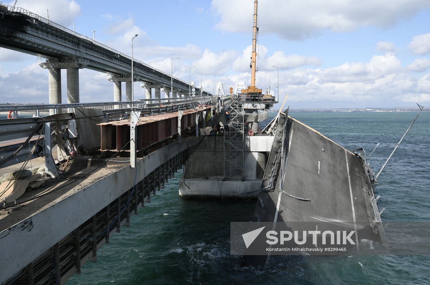 Russia Crimean Bridge Accident Restoration