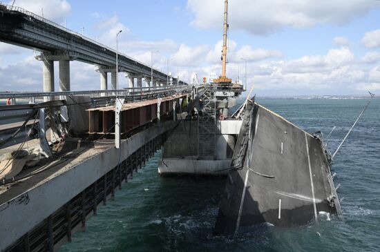 Russia Crimean Bridge Accident Restoration