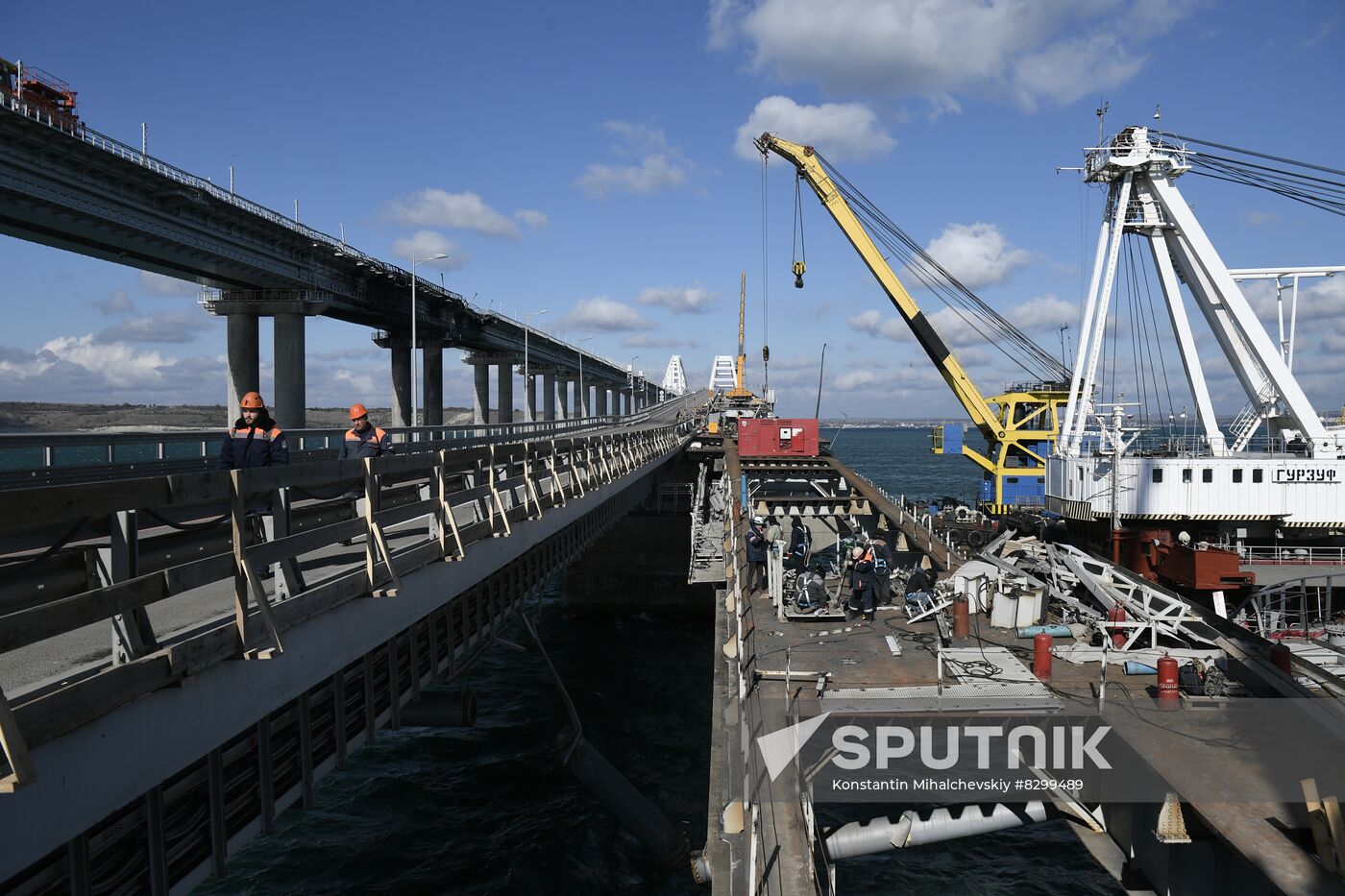 Russia Crimean Bridge Accident Restoration